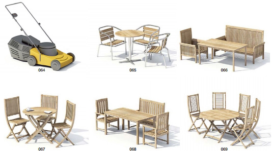 户外桌椅模型 免费下 载 3d模型 休闲桌椅 饭桌 景观设施 庭院家具 max 白色