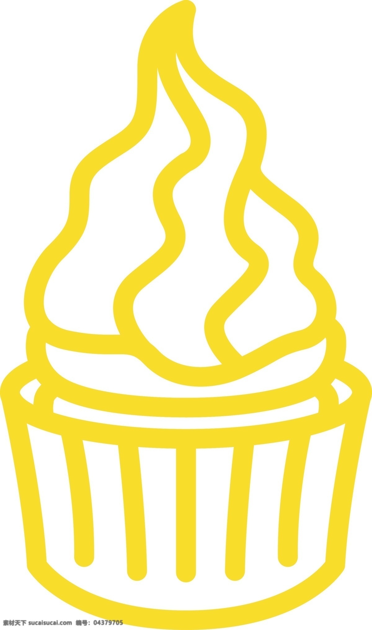 卡通 黄色 杯 装 冰淇淋 图标 按钮图标 网页图标 杯装冰淇淋 ui应用图标
