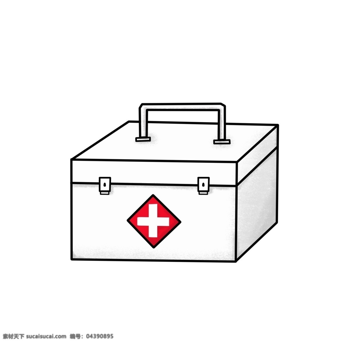 卡通 手绘 医疗设备 医院 工具 医疗箱 医疗 医生 设备 元素 白色