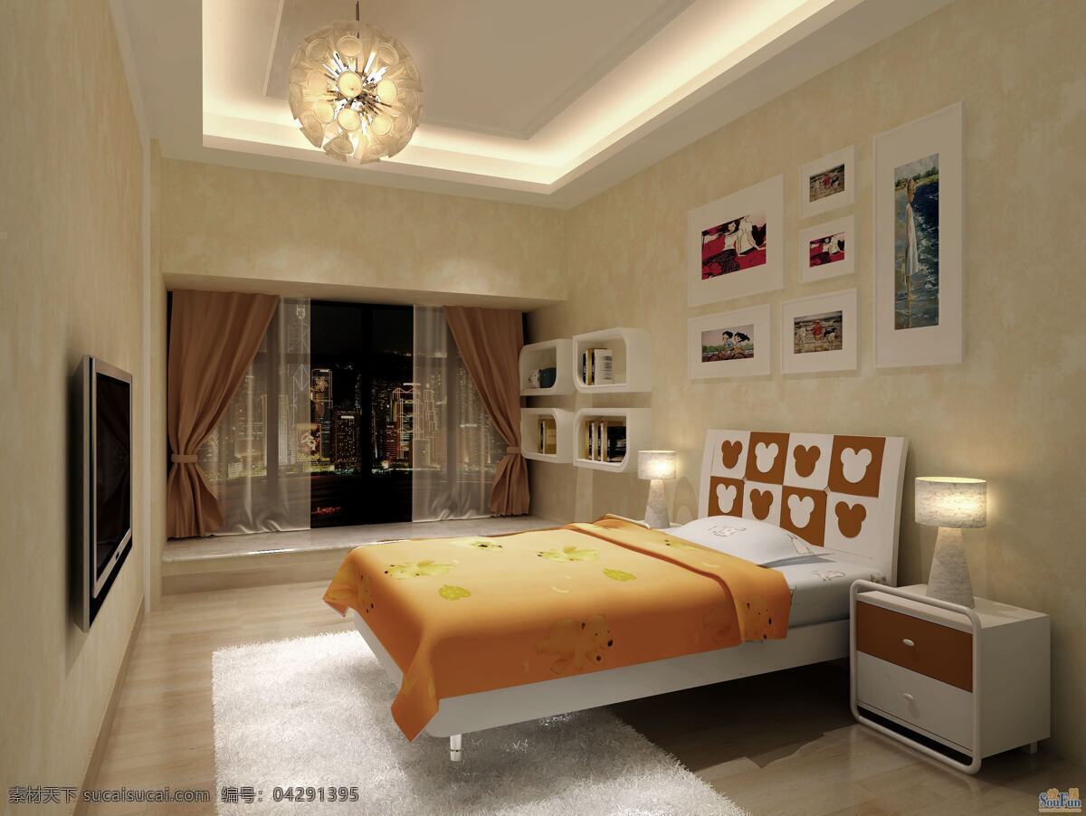 高清 效果图 高清图 卧室 现代唯美 家居装饰素材 室内设计