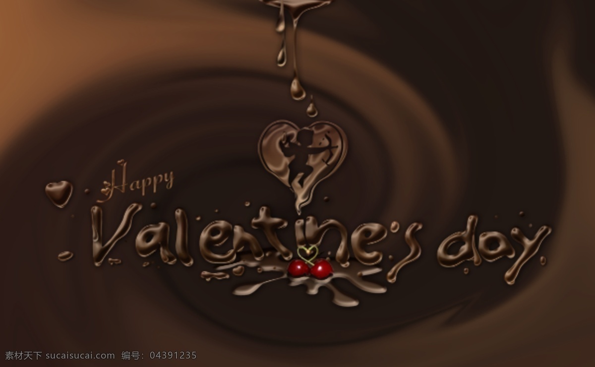 巧克力 主题 情人节 模板下载 素材图片 情人节快乐 丘比特 黑色