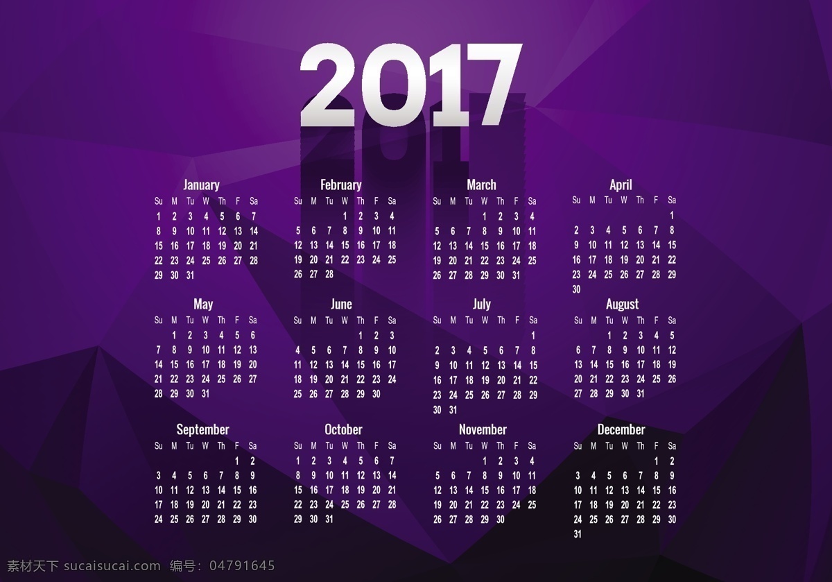 2017 年度 日历 新 年 一月 数字 日期 紫色 月 周 背景 文字 明亮