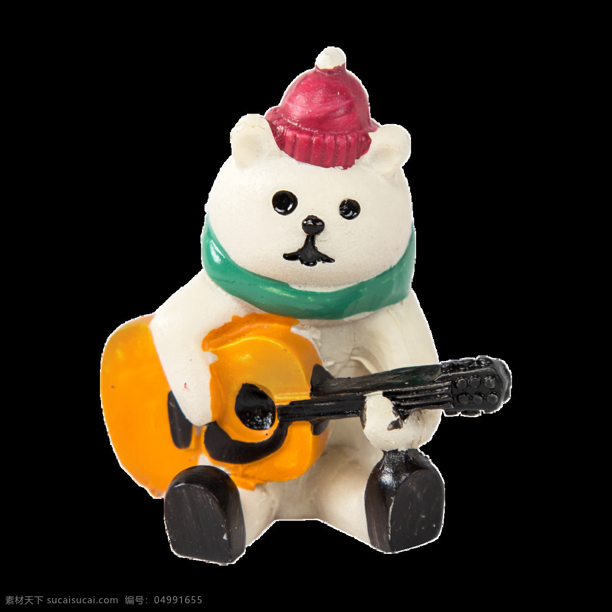 冬天 白色 吉他 小 熊 免 抠 图 陶瓷 卡通 可爱小熊 卡通小熊 免扣图 免扣 冬季 摆放物件 圣诞节