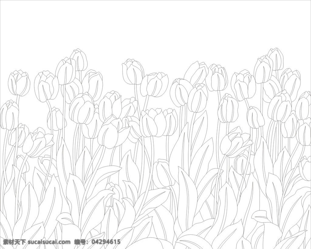 玻璃矢量图 线图 郁金香线图 郁金香 矢量图 美术绘画 文化艺术 矢量