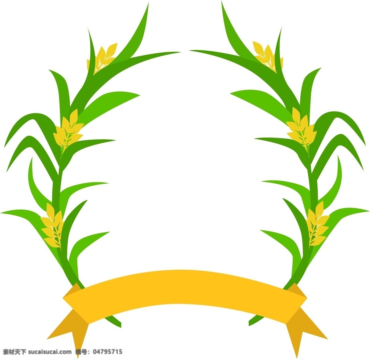 绿色 麦穗 装饰 插画 绿色的麦穗 粮食麦穗 刚发芽的麦穗 漂亮的麦穗 麦穗插画 麦穗徽章 精致 徽章