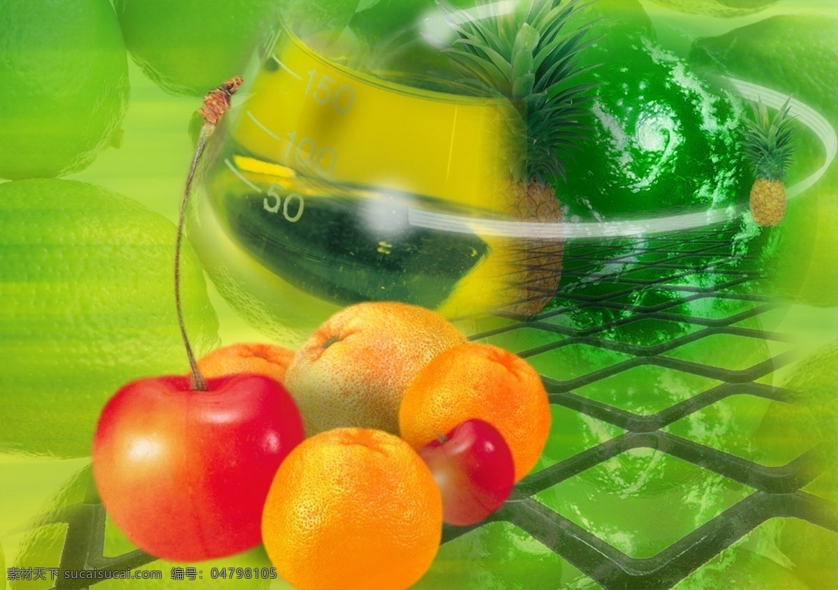 水果 营 养成 分科 学研 究 分析 分层 菠萝 橙子 绿色空间 樱桃 水果营养成分 样品分析 质检分析 饮食安全 检测分析 研究分析 psd源文件