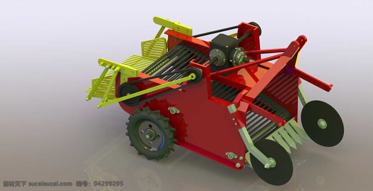 小型 马铃薯 收获机 工业设计 机械设计 3d模型素材 建筑模型