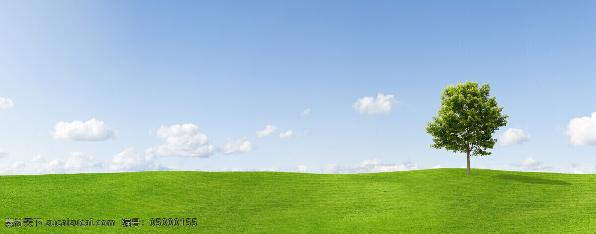 天空 草地 蓝天 白天 碧草 绿色 彩云 自然景观 自然风景