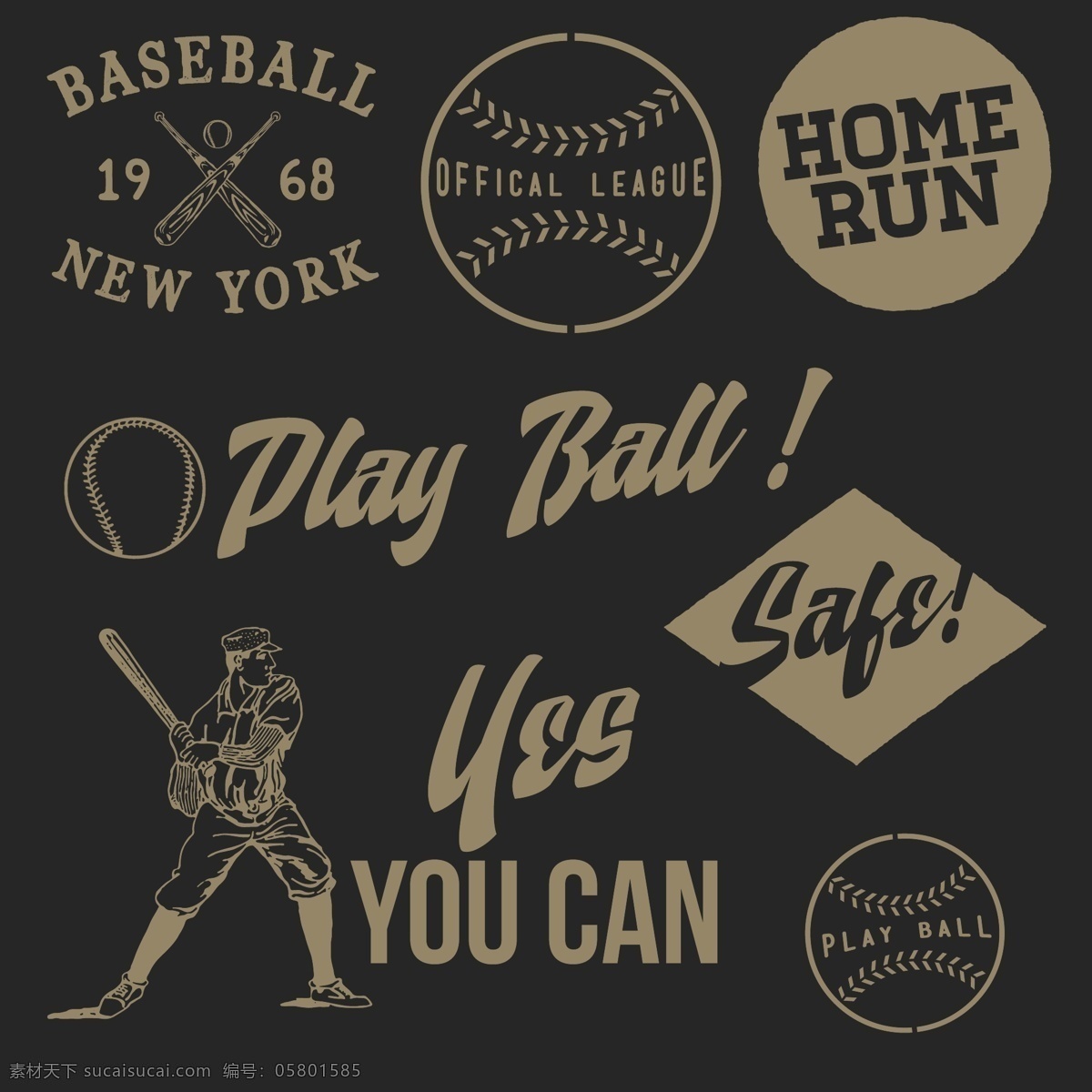 棒球 棒球装备 手绘 运动 棒球棍 棒球帽 棒球运动员 体育运动 矢量 文化艺术