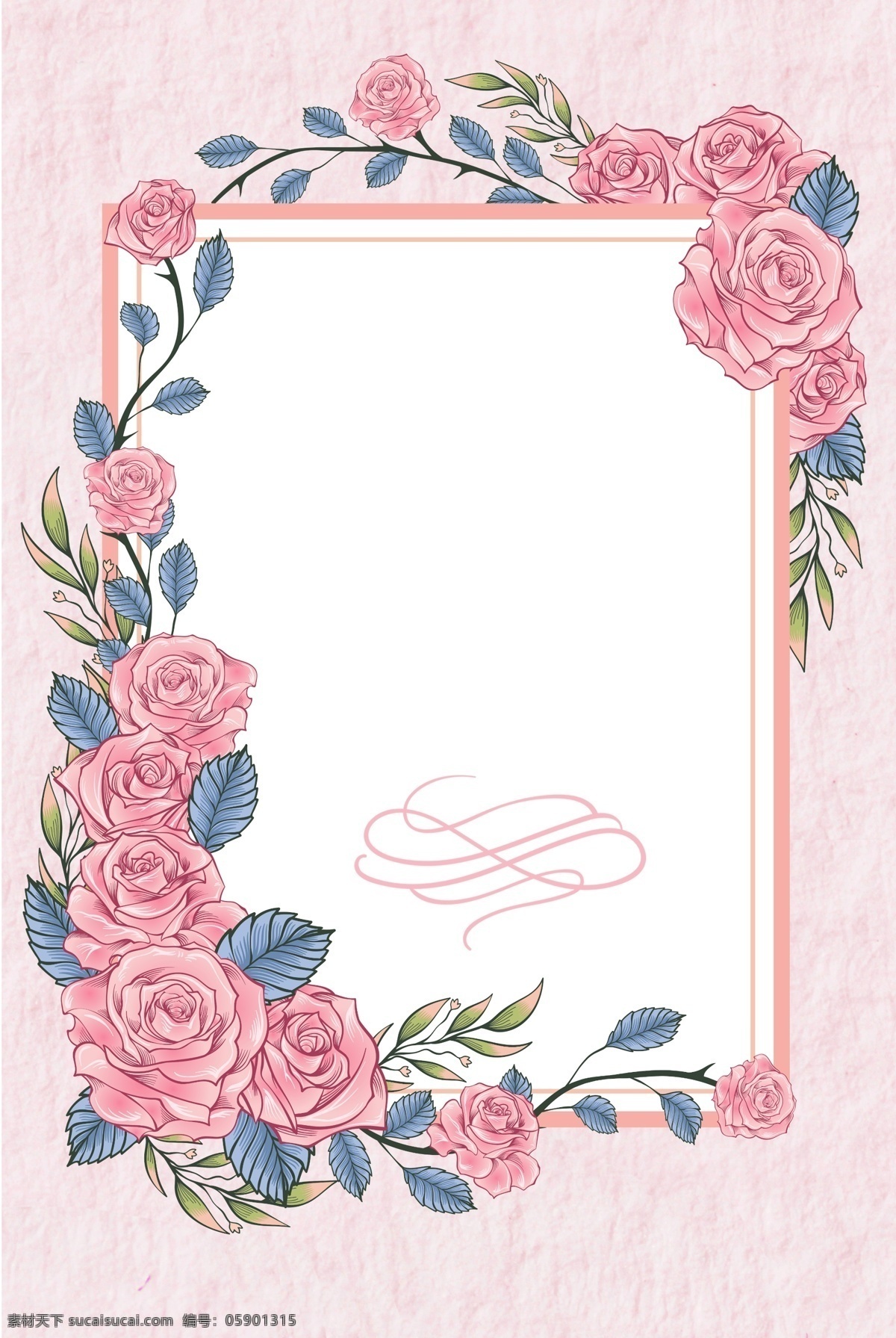 粉色 花卉 边框 女神 节 海报 背景 温馨 文艺 清新 卡通 质感 纹理 手绘 女神节