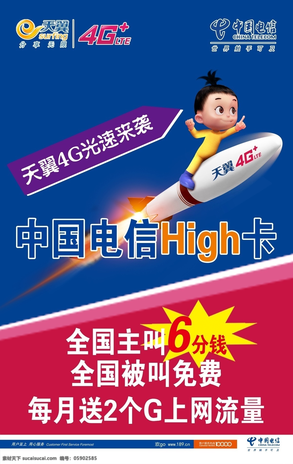 天翼 high 卡 中国电信 天翼4g 电信 光速来袭 分层