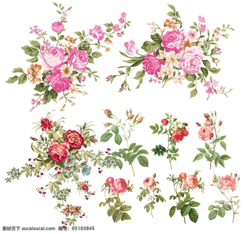粉红玫瑰 玫瑰花素材 矢量玫瑰 玫瑰特写 玫瑰花图案 怀旧 填充图案 墙纸图案 绘画风格 花卉植物 分层