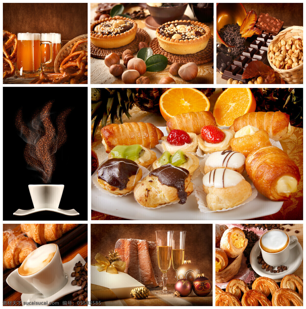 各种 形状 面包 咖啡 甜品 食物 美食 食物食材 美食图片 餐饮美食