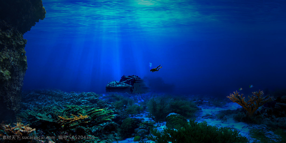 海洋潜水摄影 海洋 潜水 海底 蓝色 珊瑚 海草 自然风景 自然景观