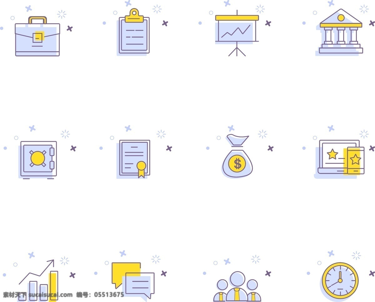 meb 风格 蓝色 办公 小 图标 手绘 矢量图 黄色 小清新 简约 meb风格 办公小图标 卡通手绘