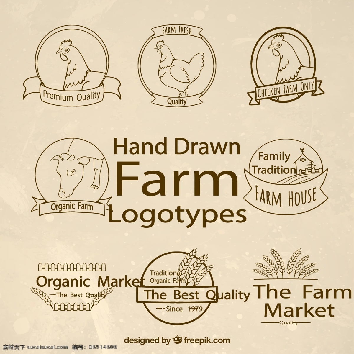 手绘 农场 标志 农场矢量图 标志矢量图 农产品 奶牛 麦穗 矢量 高清图片