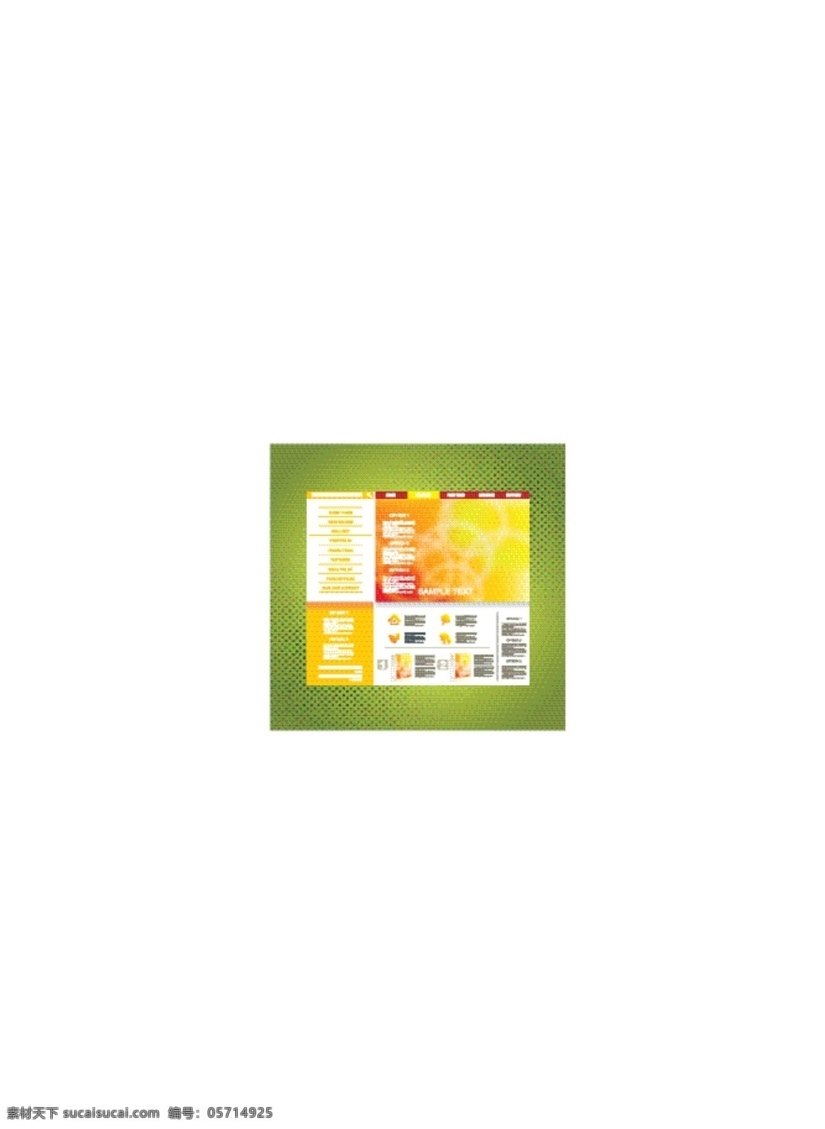 橙色 网站 模板 矢量 eps格式 网站模板 韩国 个人 网页 模版 网页素材 网页模板
