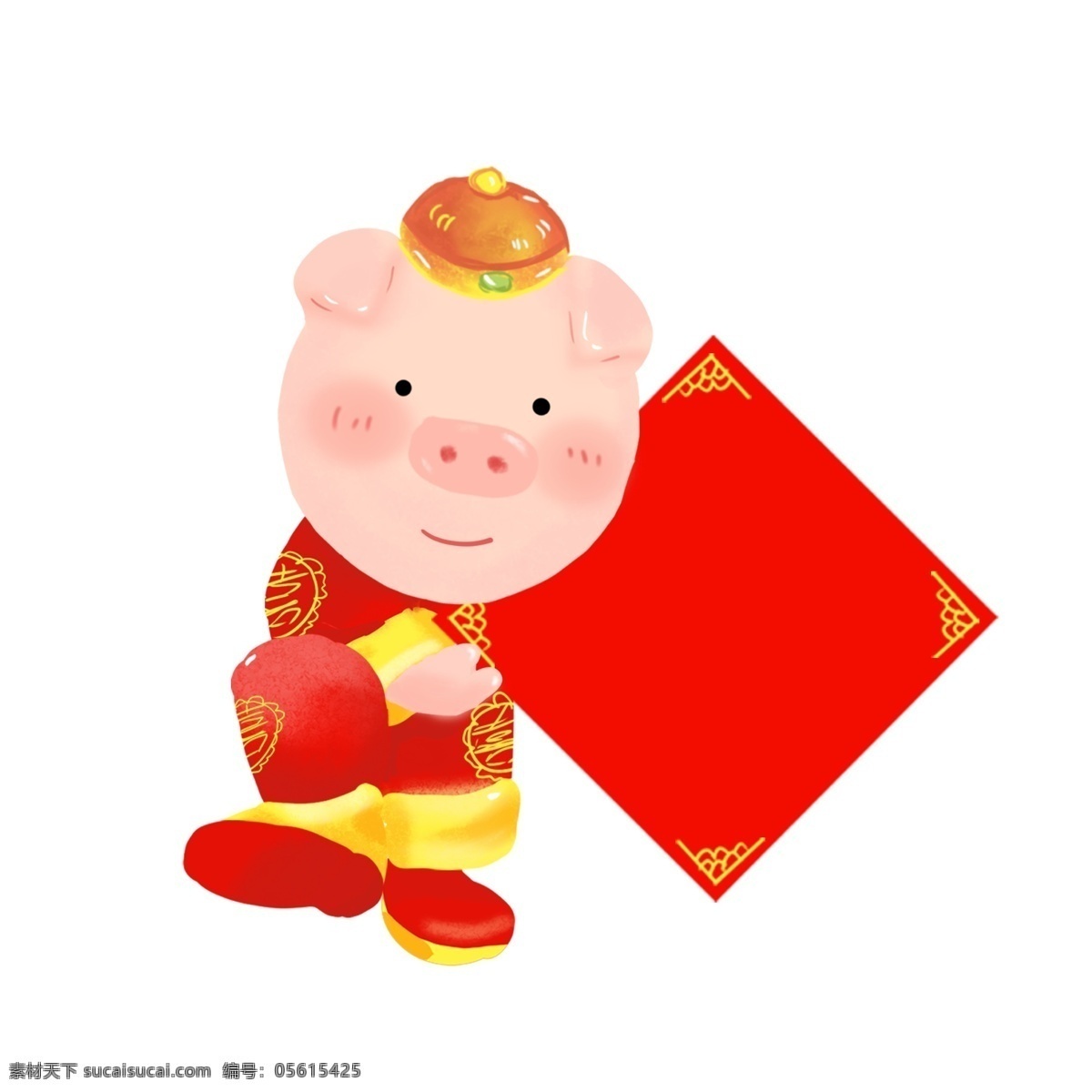 猪年 边框 装饰 新年 中国 风 矢量 商用 元素 喜庆 红色