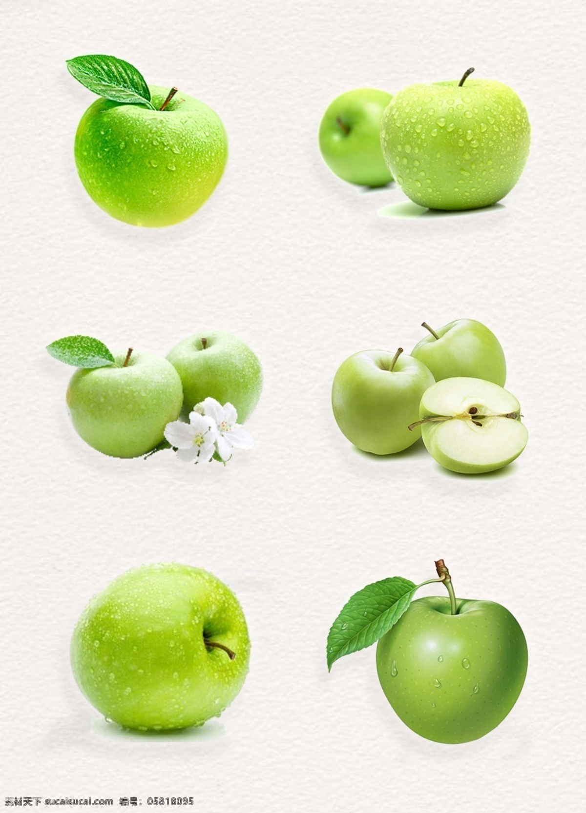 产品 实物 美味 青苹果 美食 绿叶 免扣素材 产品实物 水果