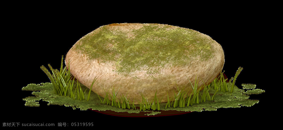 草堆 上 一块 石头 透明 装饰 绿色 免扣素材 青苔 石块 透明素材 装饰图片 棕色