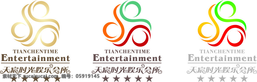天宸娱乐 餐饮 娱乐 logo 白色