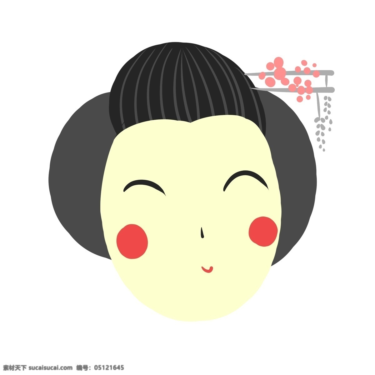 日本 妇女 头像 插画 日本人 女人 发簪 日本妇女头像 妇女头像 和服 漂亮 插图