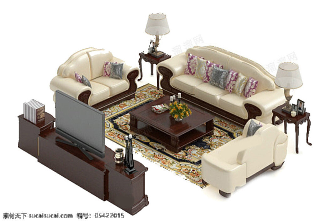 家具 模型 模板下载 素材图片 3d设计模型 max 现代沙发 三人沙发 异形沙发 马扎板凳 长条茶几 白色