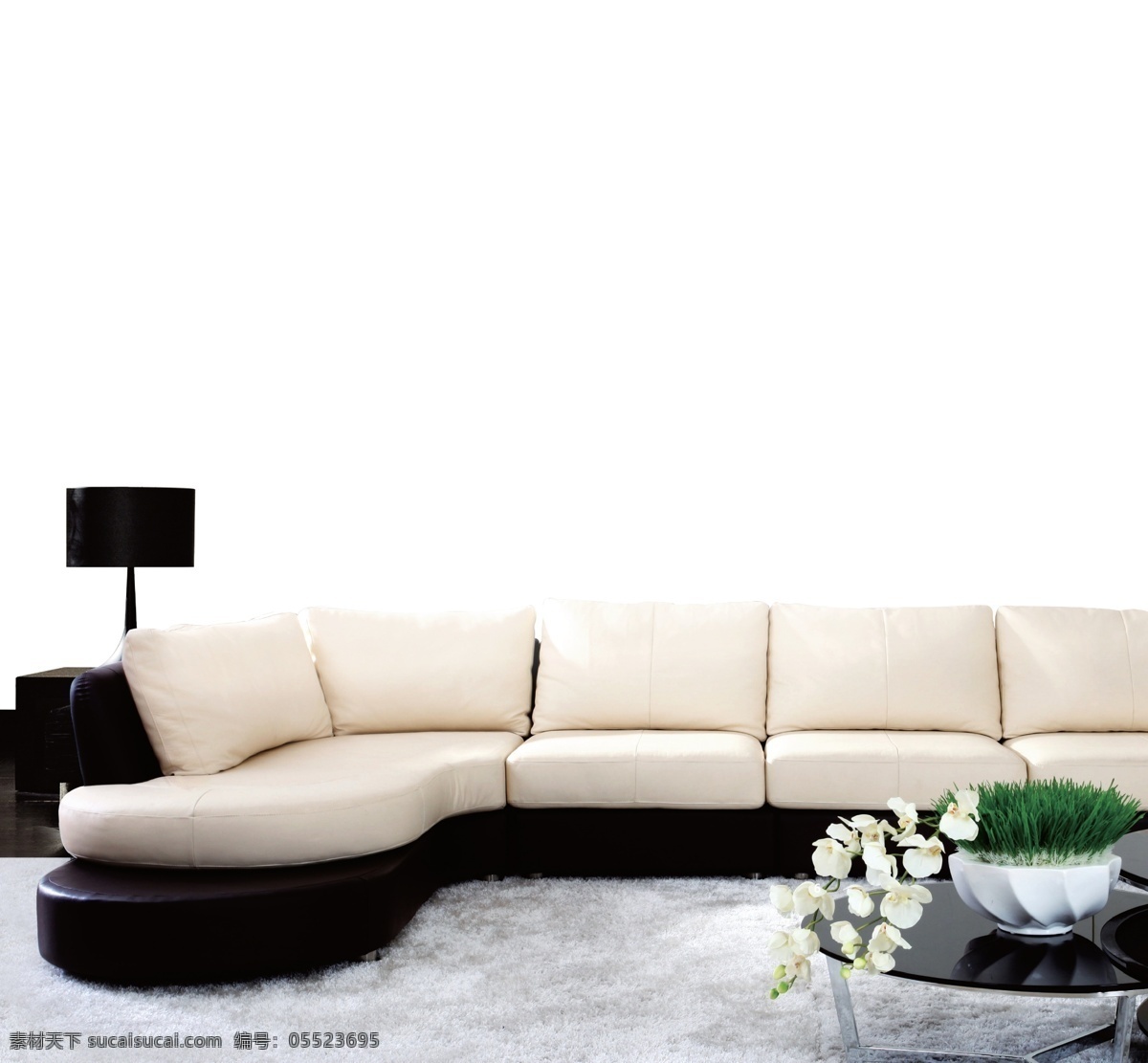 家居装饰 家居一角 沙发 现代沙发 墙壁 白色沙发 花 台灯 其他模版 广告设计模板 源文件