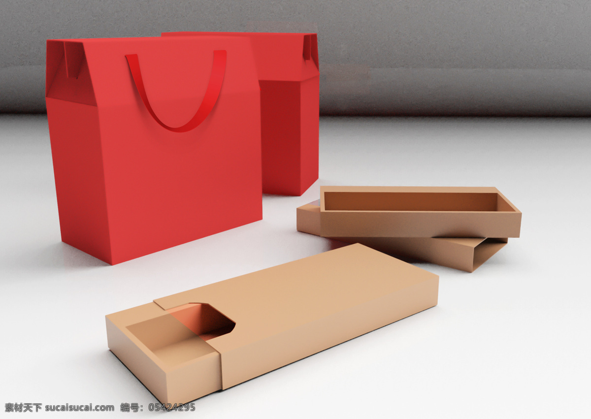 组合礼盒样机 礼盒 食品盒 牛皮纸盒 包装盒 组合盒子 红色盒子 包装设计
