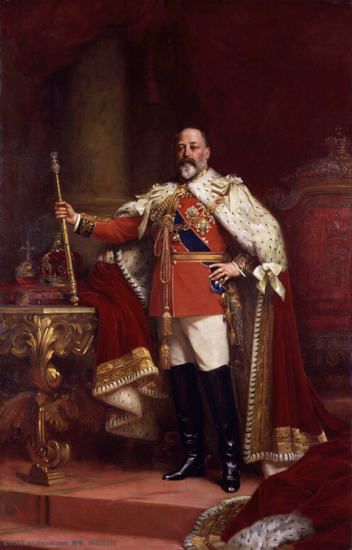 爱德华七世 卢克菲尔德斯 作品 英国国王 继位 手技权杖 加冕 19世纪油画 油画 文化艺术 绘画书法