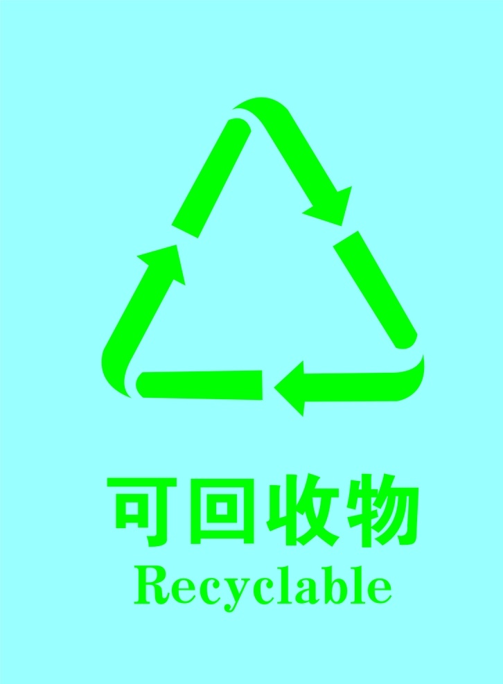 回收 物 垃圾桶 贴 蓝底 可回收物 垃圾桶贴 logo 英文