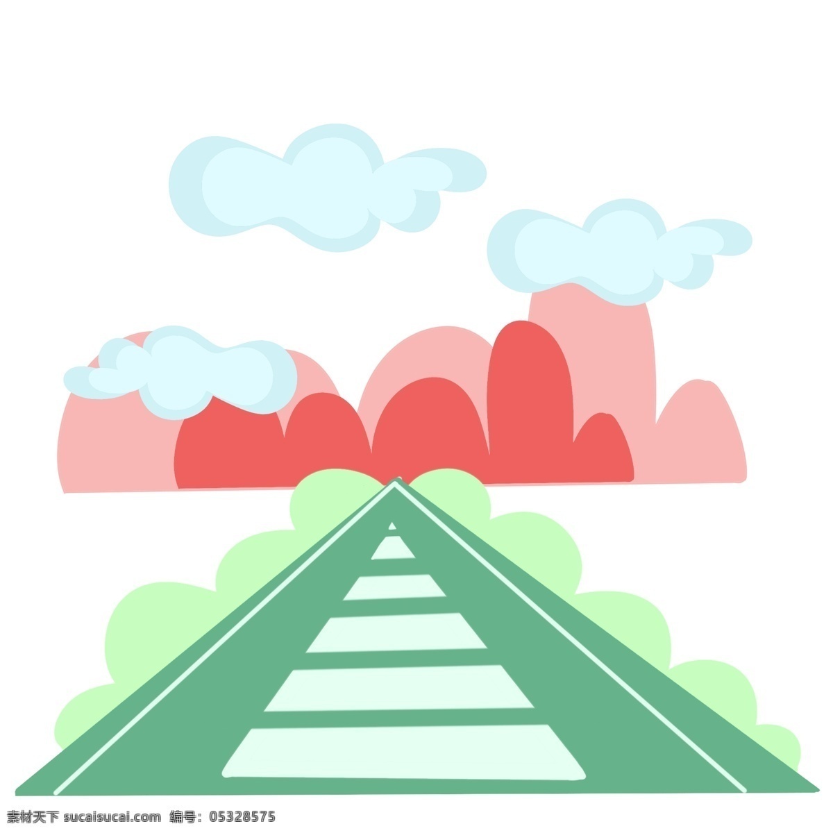 铁路 公路 装饰 插画 蓝色的公路 铁路公路 漂亮的公路 创意公路 立体公路 卡通公路 精美公路