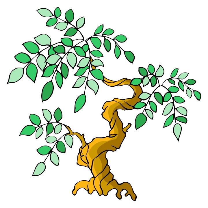 树木古典插画 植物插画 矢量素材 设计素材 矢量植物 矢量图库 白色
