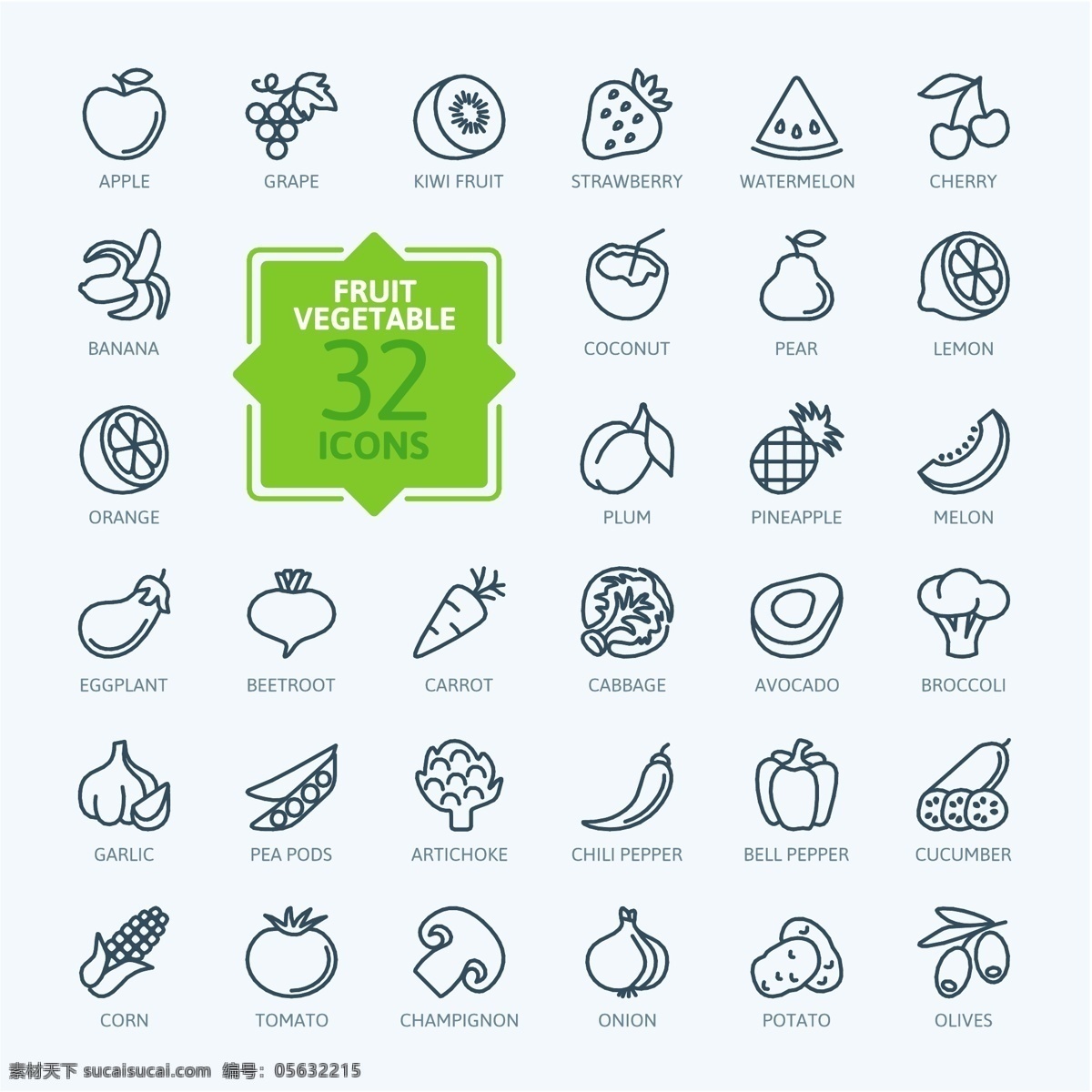 矢量 线性 水果 蔬菜 图标 icon 网页 图标logo 标志图标 其他图标