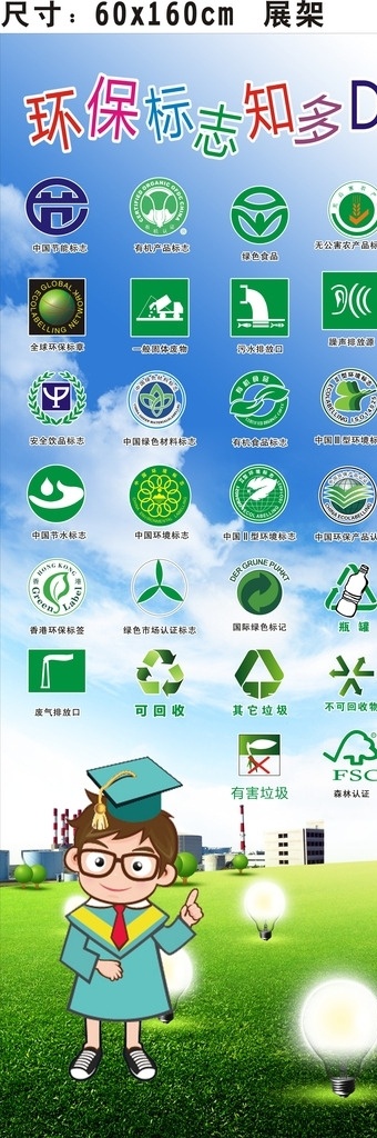 环保 标识 知识 x 架 环保标识 知识x架 矢量素材 绿色 小博士 绿色环保 环保知识 环保标志 绿色食品 环境标志