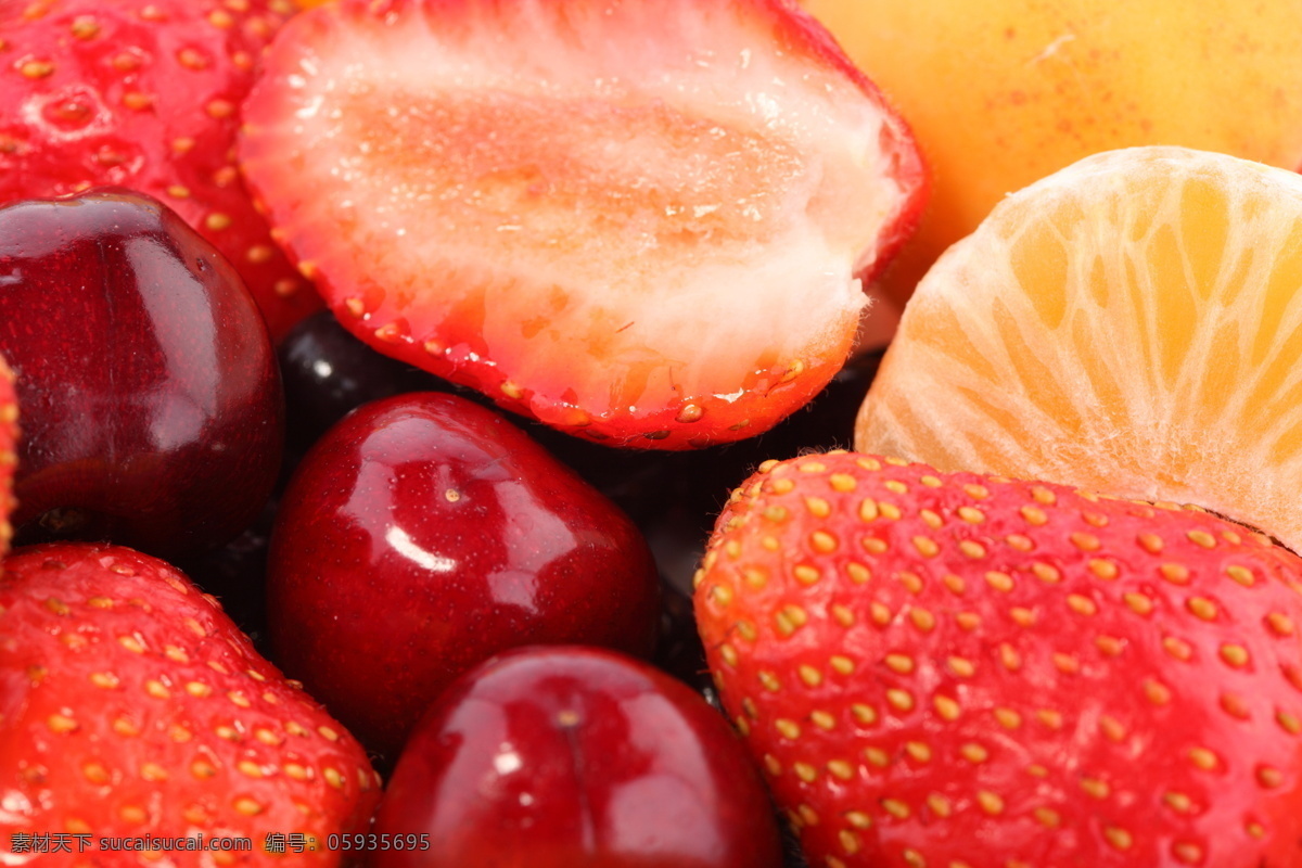 食物 水果 新鲜的水果 新鲜 可口 橘子 草莓 樱桃 水果蔬菜 餐饮美食 红色