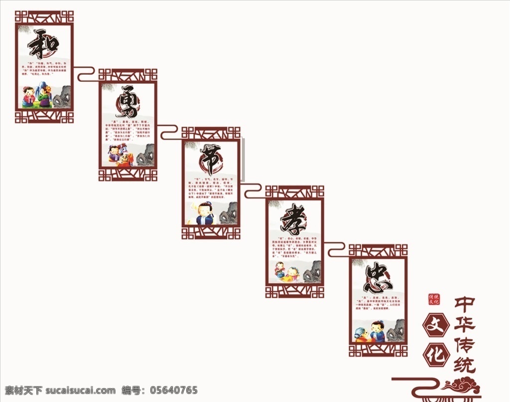 楼梯画面 楼梯文化 x7 传统文化 忠 孝 节 勇 孔子 儒家文化 中国传统 儒家思想 楼梯