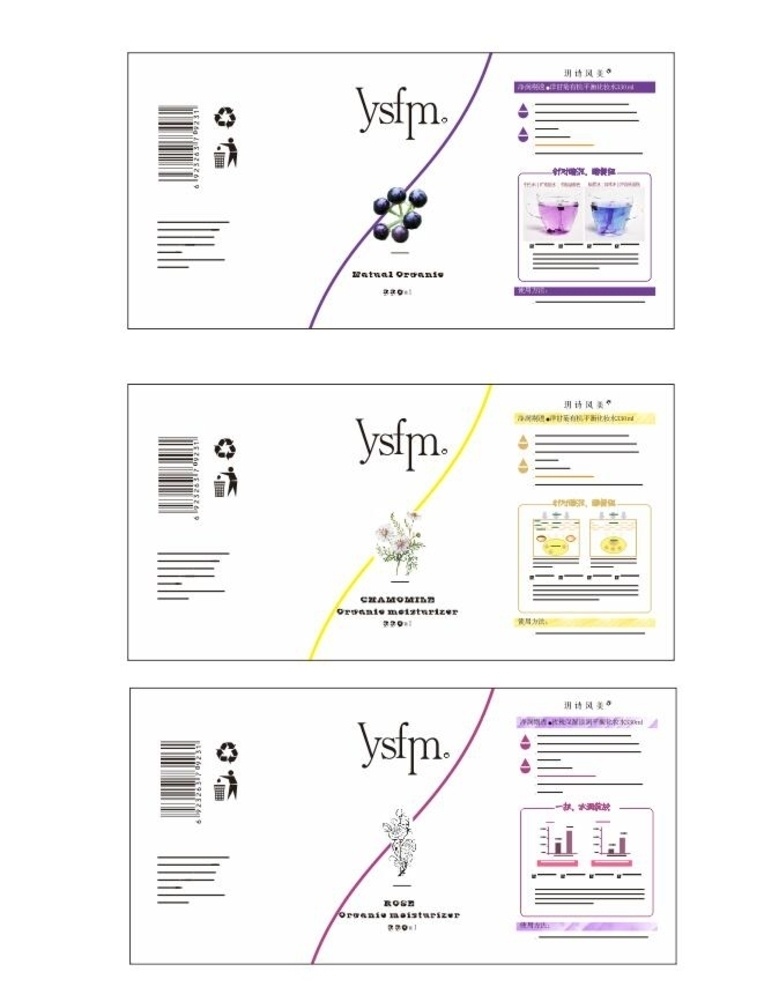 化妆品 包装设计 化妆品包装 化妆品标签 玫瑰标签 洋甘菊标签 黑枸杞标签