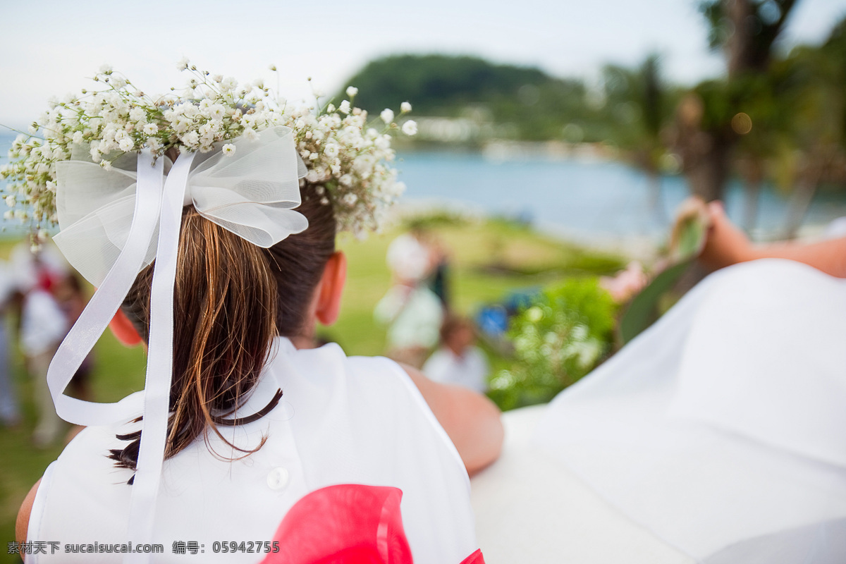 戴 蝴蝶结 花 童 美丽鲜花 小女孩 小女生 花童 新婚 婚礼主题 婚礼图片 生活百科