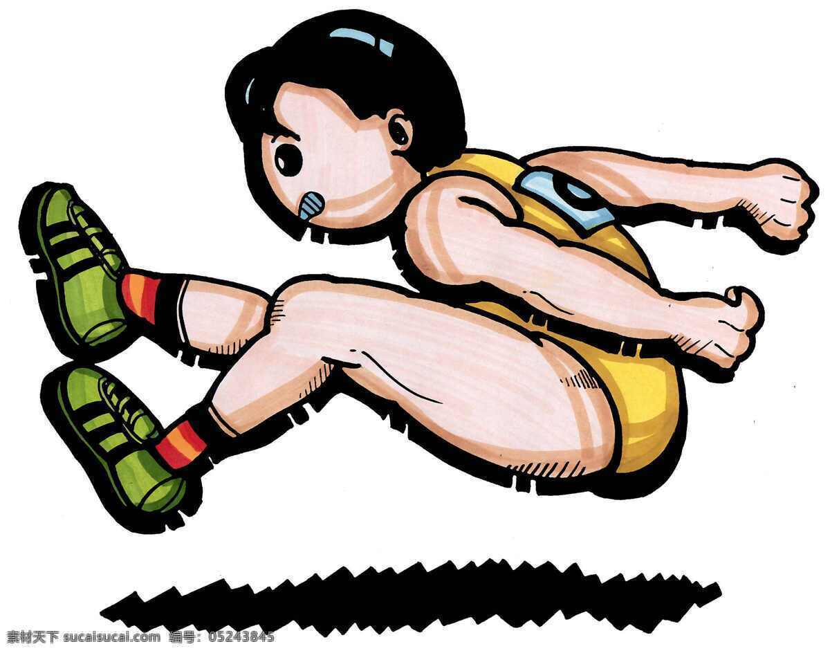 跳远小男孩 卡通 跳远 小男孩 运动员 海报 宣传画 动漫动画 动漫人物