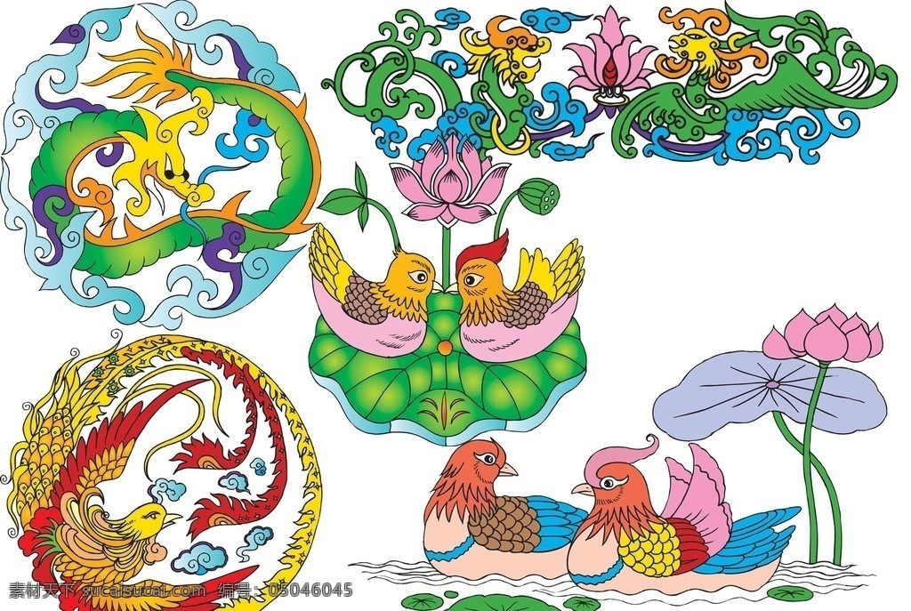 婚庆龙凤 婚庆宴会背景 龙凤 鸳鸯 荷花 水纹 喜结良缘 喜庆素材 庆典背景 婚宴晚会背景 广告模板 分层 背景素材 看板 源文件