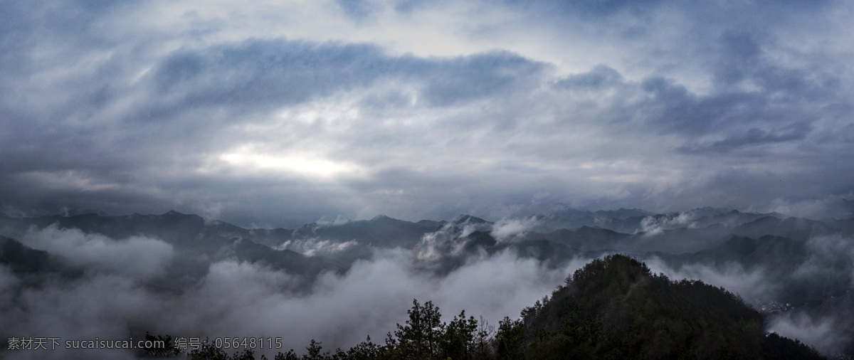 远山的呼唤 山峦 云层 晨光 云海 暗调 自然景观 山水风景