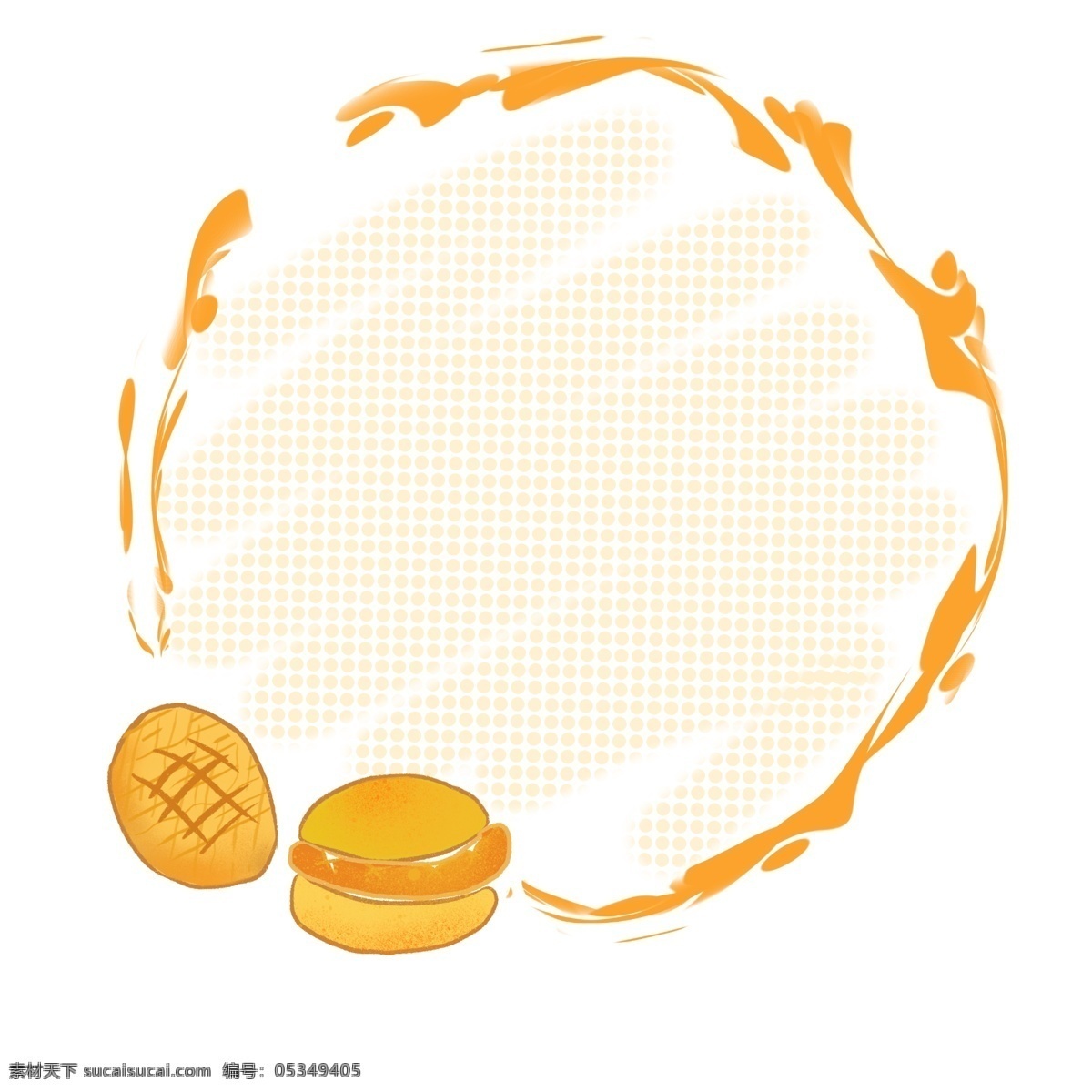 橙色 汉堡 美食 边框 橙色边框 汉堡美食边框 面包边框 汉堡包 插图 美食边框 橙色圆形边框