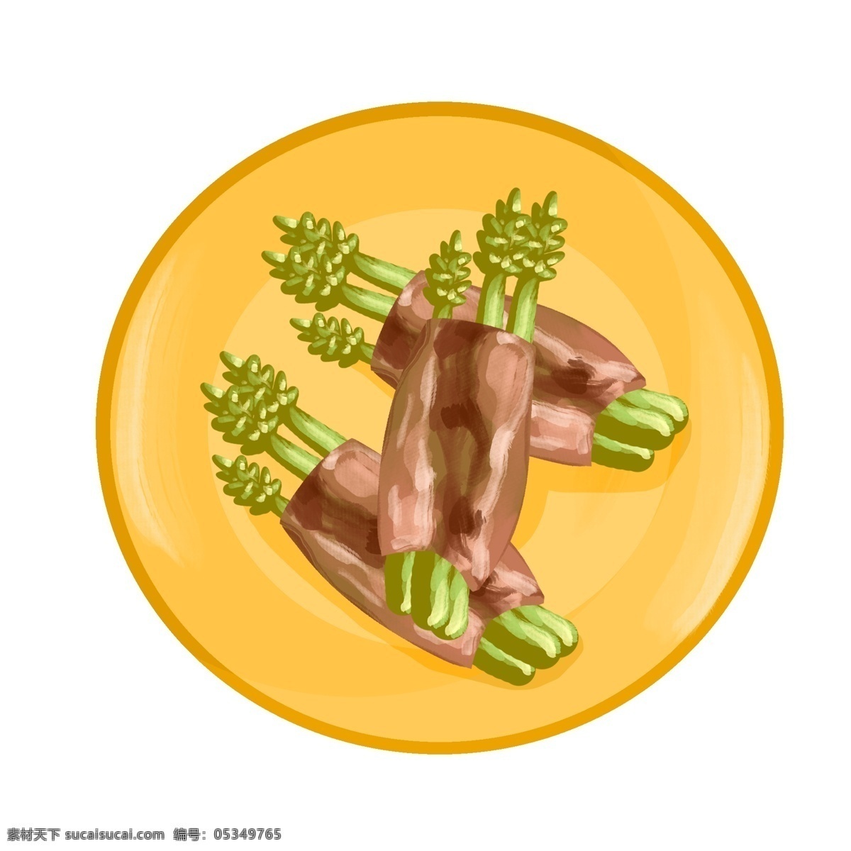 精美 烧烤 肉 包 菜 肉包菜 烧烤食物 卡通食物插画 食物 美味的烧烤 黄色的盘子 美味肉包菜