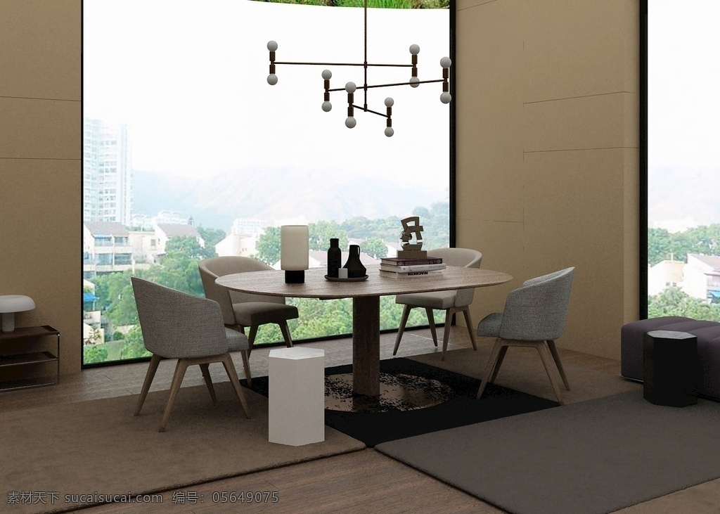 现代 餐桌椅 3d 模型 现代餐桌椅 3d模型 餐桌椅模型 吊灯模型 沙发凳模型 3d作品 3d设计 室内模型 max