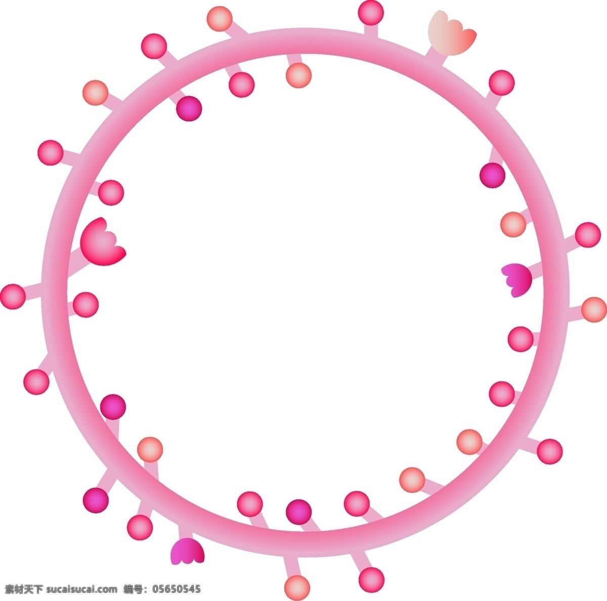粉色 圆点 框框 插图 可爱的框框 圆圆的框框 花边框框 装饰边框 简约线条 抽象线条 唯美边框