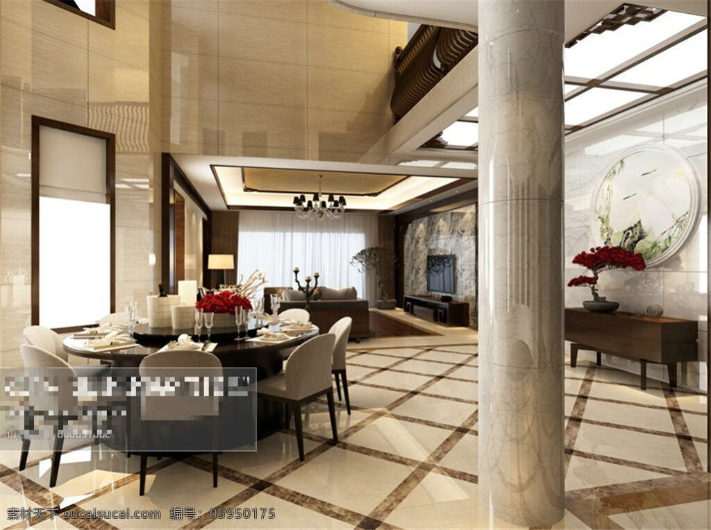 中式 餐厅 模型 设计素材 3d模型素材 室内装饰 3d室内模型 3d模型下载 室内模型 室内装修 max 黑色
