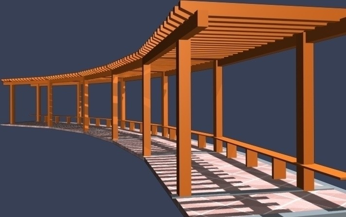 建筑 max 模型 花架 建筑max 室外模型 3d设计模型 源文件
