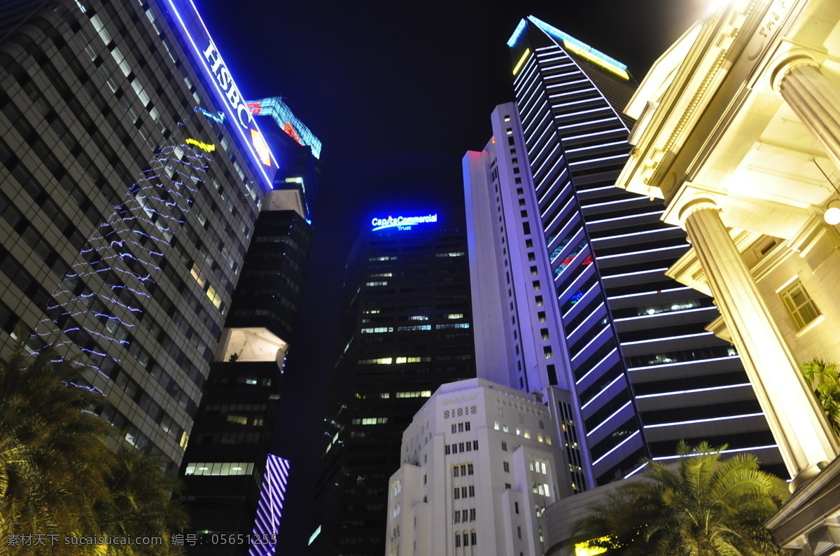 新加坡 中央商务区 夜景 商务大厦 金融大厦 写字楼 各幢大厦 富尔顿酒店 灯光灿烂 夜空 城市景观 旅游风光摄影 旅游摄影 国外旅游