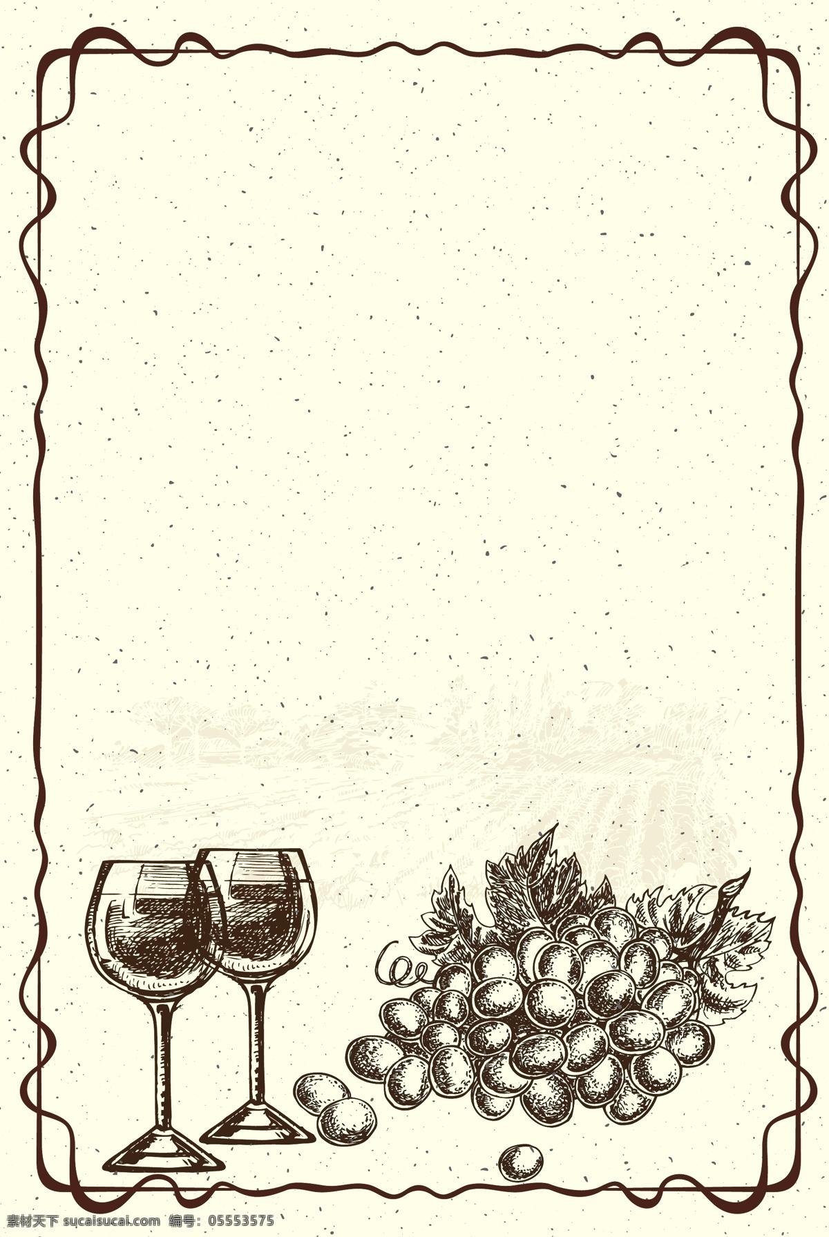 手绘 红酒 葡萄酒 背景 欧式 复古 黑白 彩色 素描 葡萄庄园 红酒杯 高脚杯 复古手绘 葡萄串 木酒桶 酿酒 传统酿酒 欧式边框 欧洲酒庄 海报 矢量素材